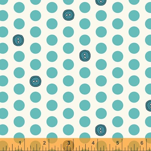 Polka Dot Buttons - Turquoise Icing($8/yd)