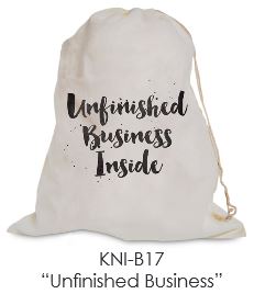 Unfinished Business Cotton Drawstring Bag